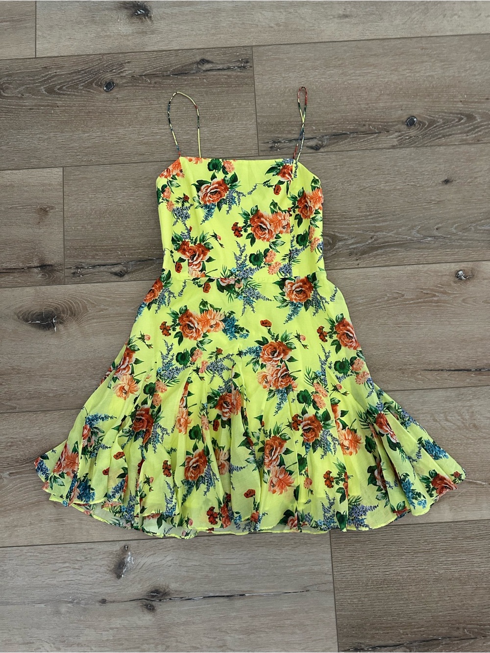 Alice + Olivia Yellow Floral Mini Dress